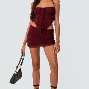 Edikted Ariyah Mesh Mini Skirt